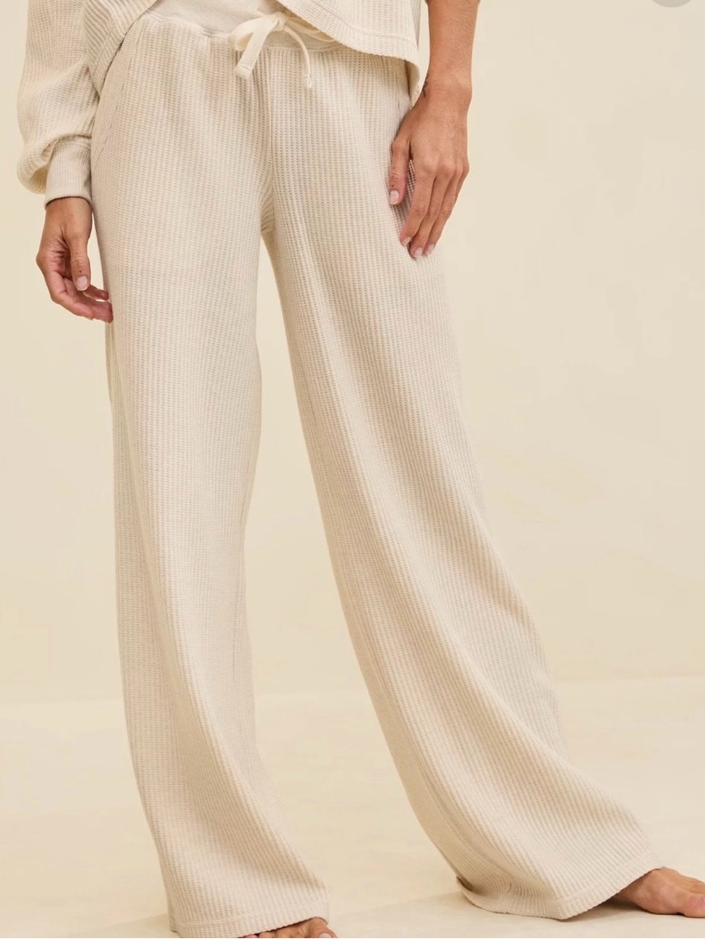 aerie heather frost waffle trouser